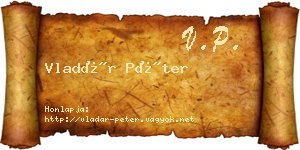 Vladár Péter névjegykártya