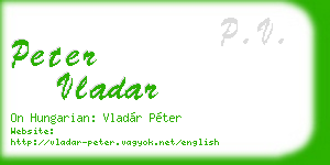 peter vladar business card